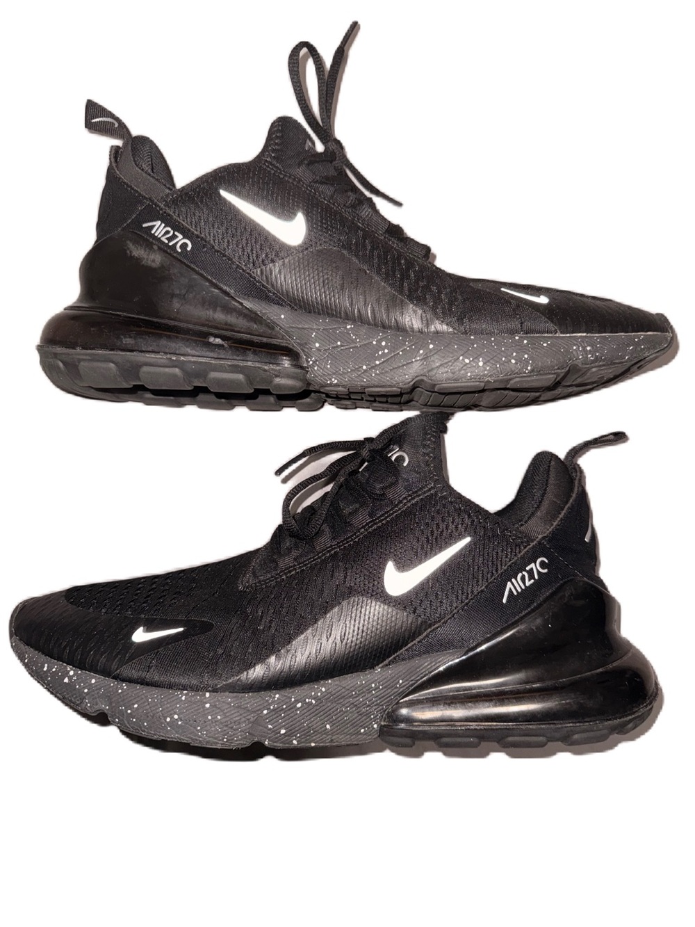 Nike Air Max 270 Black Shoes Size 11 Athletic Running Cushion AH8050-010